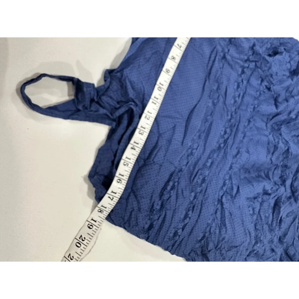 Intimately Free People Blue‎ Polka Dot Lace Tiered Ruffle Top S